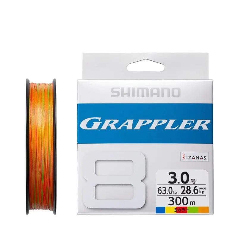 SHIMANO Original Fishing Line GRAPPLER Colors 8 PE Line 200M 300M Multi Colors Boat Braided Fishing Lines