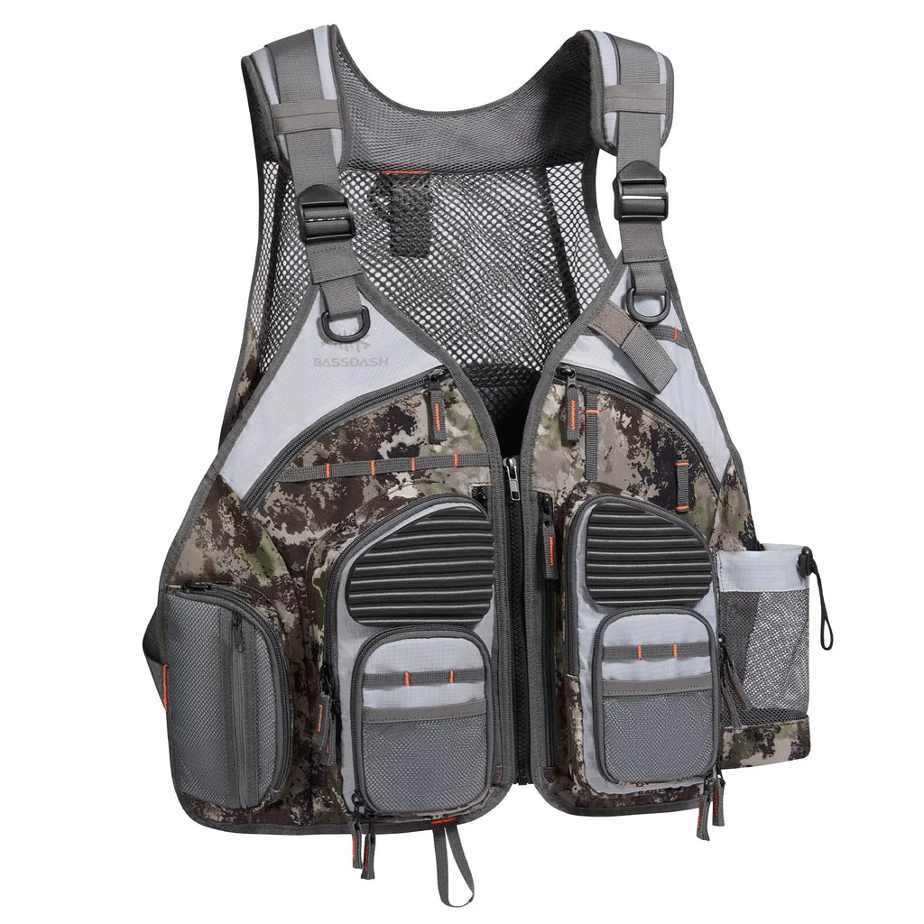 Bassdash Fishing Vest Adjustable Outdoor Sports Fishing Tackle Breathable