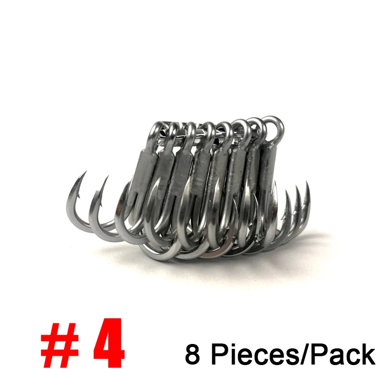 4X Strong Treble Fishing Hooks #4-#5/0 Big Game Sea Fishing Anti-Rust Coating Triple Anchor Hooks For Carp Pesca