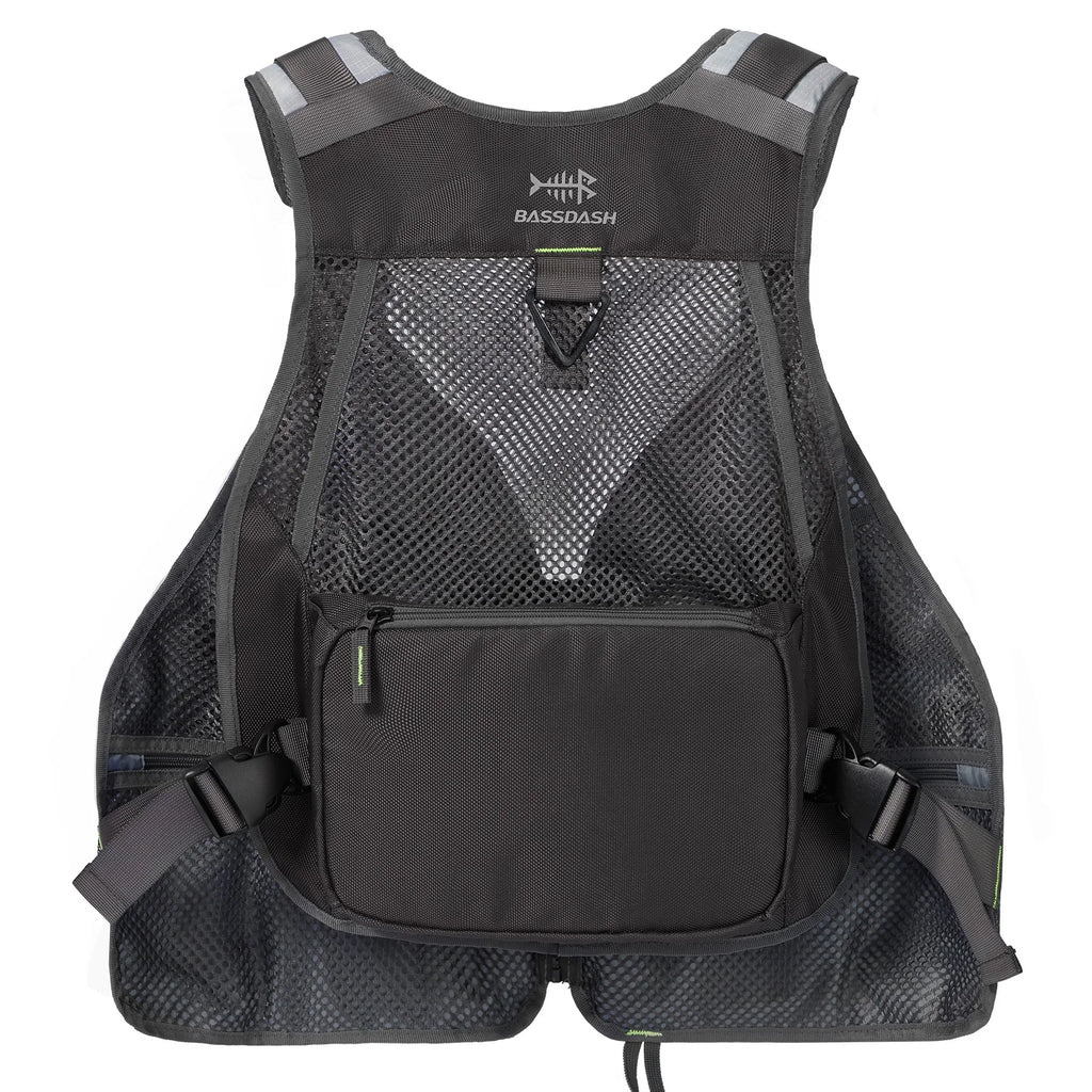Bassdash Fishing Vest Adjustable Outdoor Sports Fishing Tackle Breathable