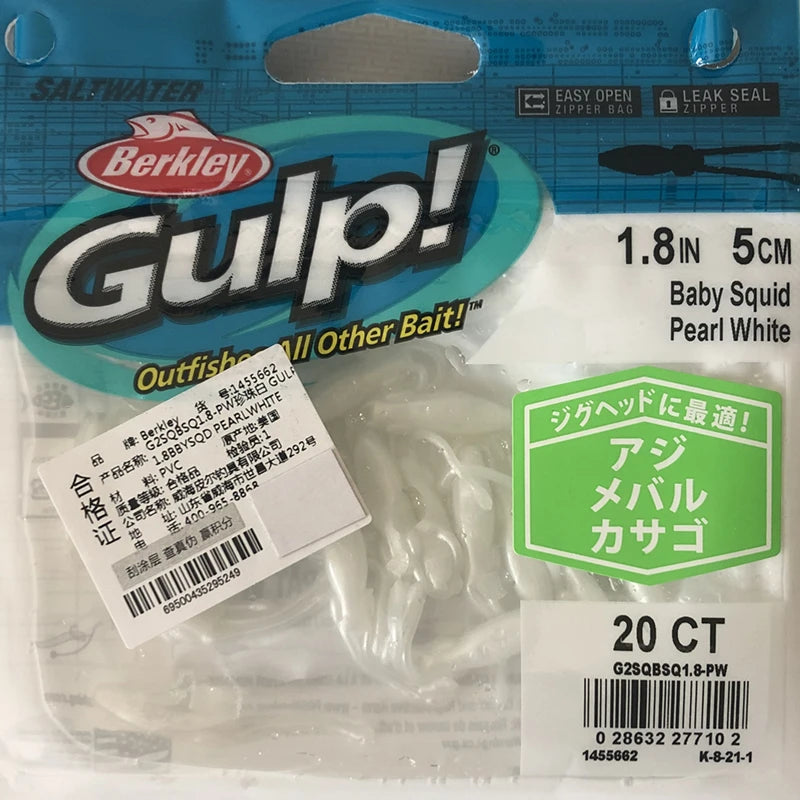 Berkley GULP Live Energy Soft Bait Tail Worm Minnow Tadpole Squid Larva Agive Simp Sandworm for Sea Fiing