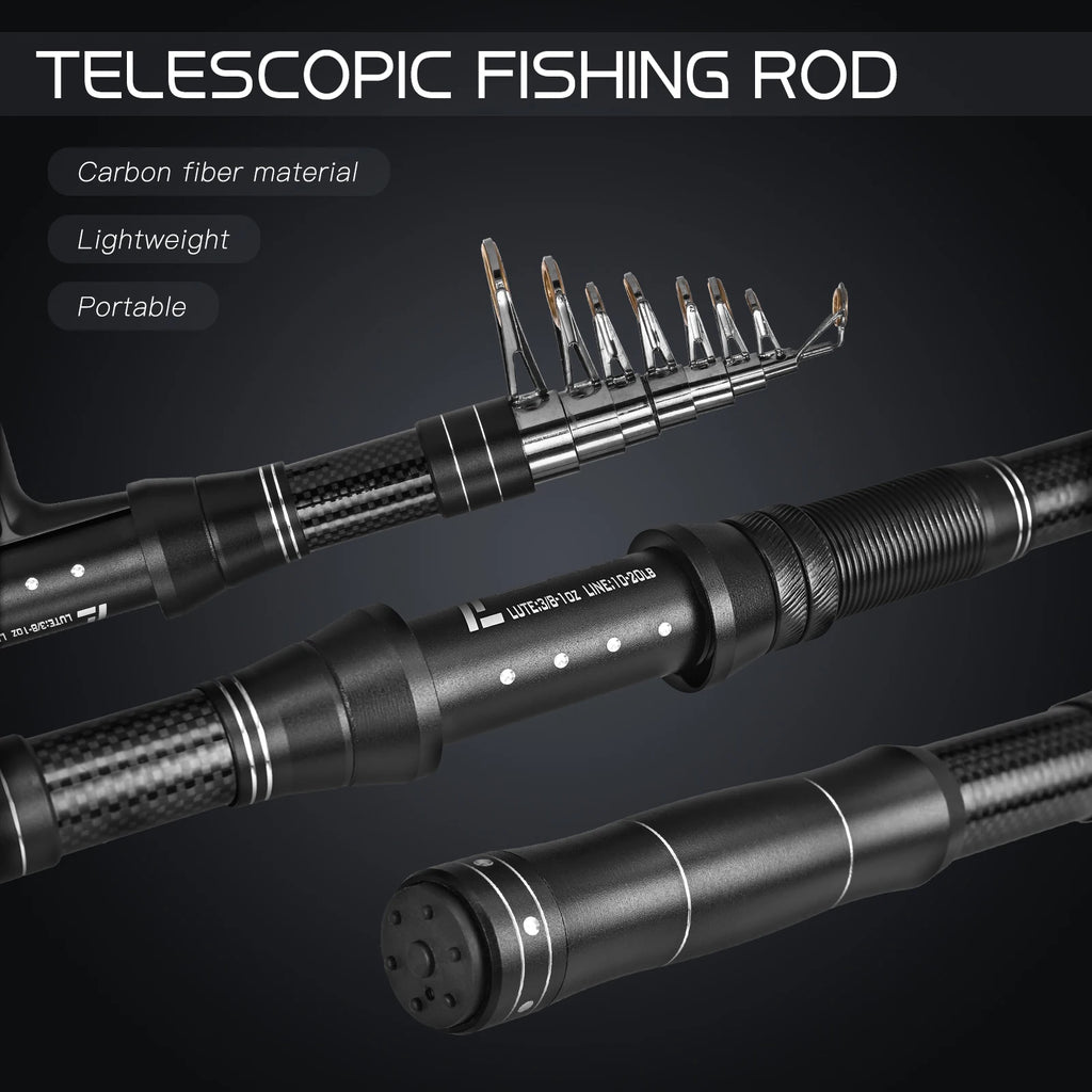 NEW Fishing Rod and Reel Set Fishing Rod and Reel Combo Portable Fishing Rod With Fishing Line Lures Carry Bag