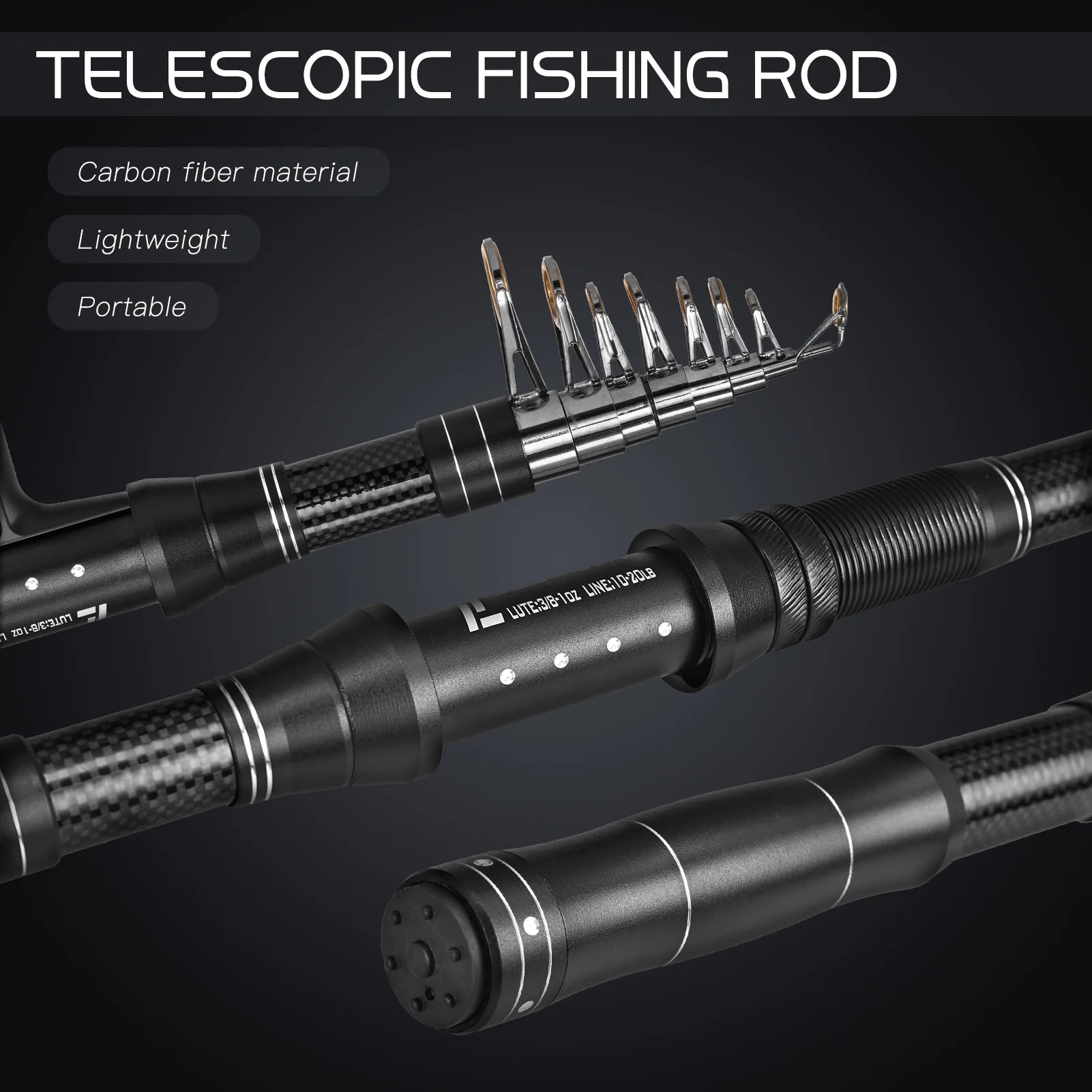 NEW Fishing Rod and Reel Set Fishing Rod and Reel Combo Portable Fishing Rod With Fishing Line Lures Carry Bag