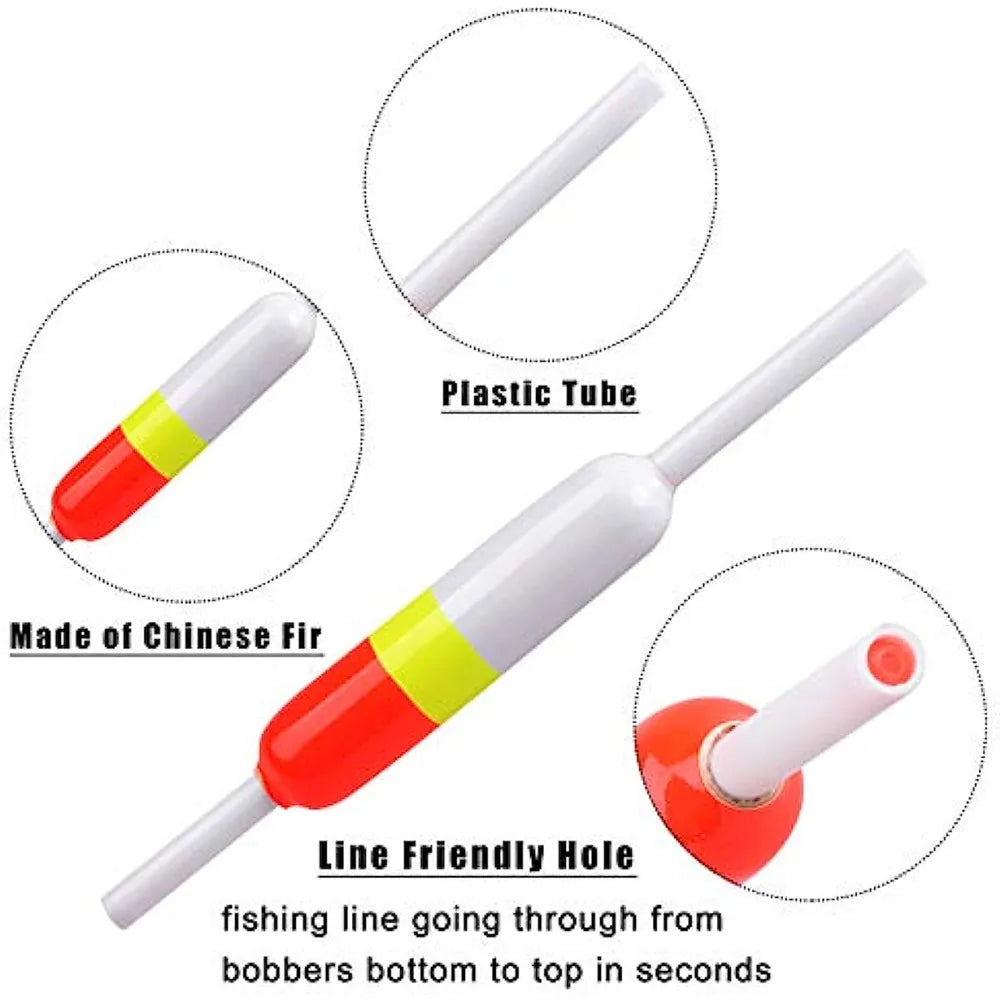 4PCS Slip Bobbers for Fishing Floats Wooden Slip Float Fishing Bobbers for Crappie Panfish Trout Bass Fishing Tackle Tool