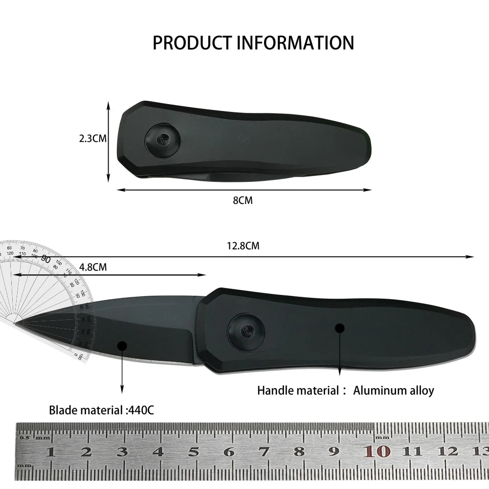 7500 Folding Pocket Knife, Aluminum Handle Multifunctional EDC Knife for Outdoor Camping Hiking Daily Use
