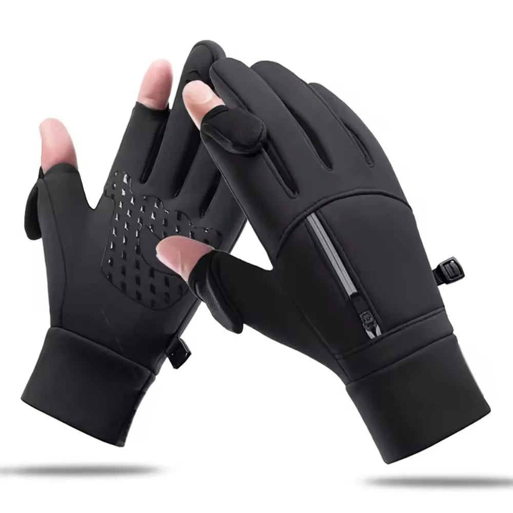 Winter Warm Touch Screen Gloves Outdoor Windproof Waterproof Cold-proof Gloves Men Driving Cycling Fishing Ski Gloves