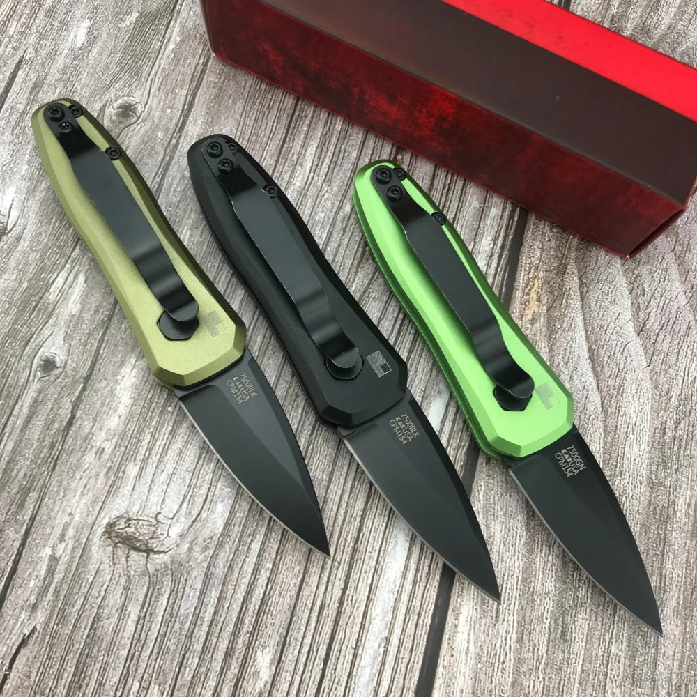 7500 Folding Pocket Knife, Aluminum Handle Multifunctional EDC Knife for Outdoor Camping Hiking Daily Use