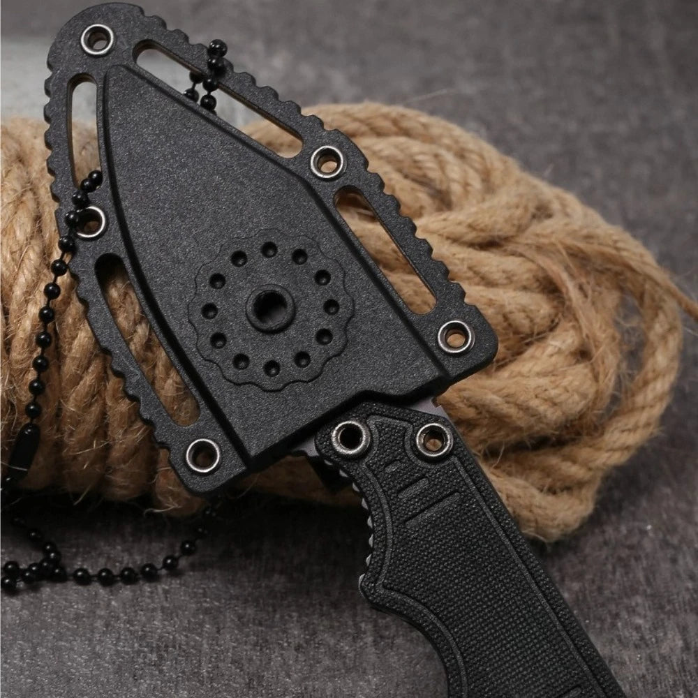 Knife for Men Lightweight Portable Mini Necklace Knife Straight Knife Camping Outdoor Fishing Multi-purpose Tools with K Sheath