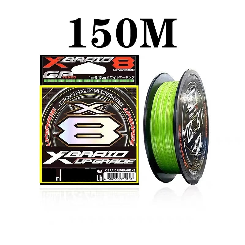Origianl YGK X BRAID X8 Upgrade Braid Fishing Line Super Strong 8 Strands Multifilament PE Line 150M 200M Lure High Stength