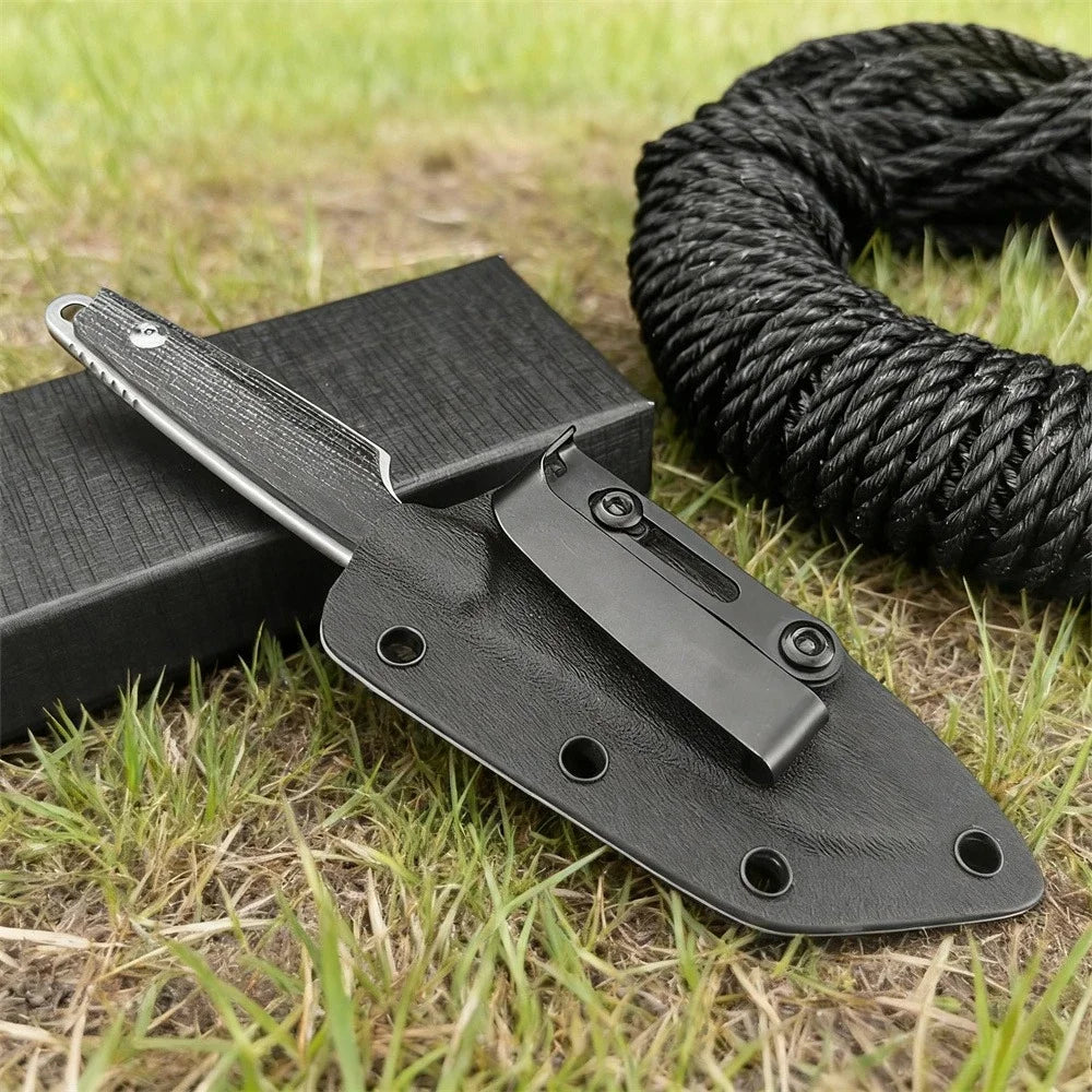 RMJ Fixed Blade Knife Micarta Mountain Climbing Trekking Barbecue Hunting Fishing Portable Self Defense Essential Equipment Tool