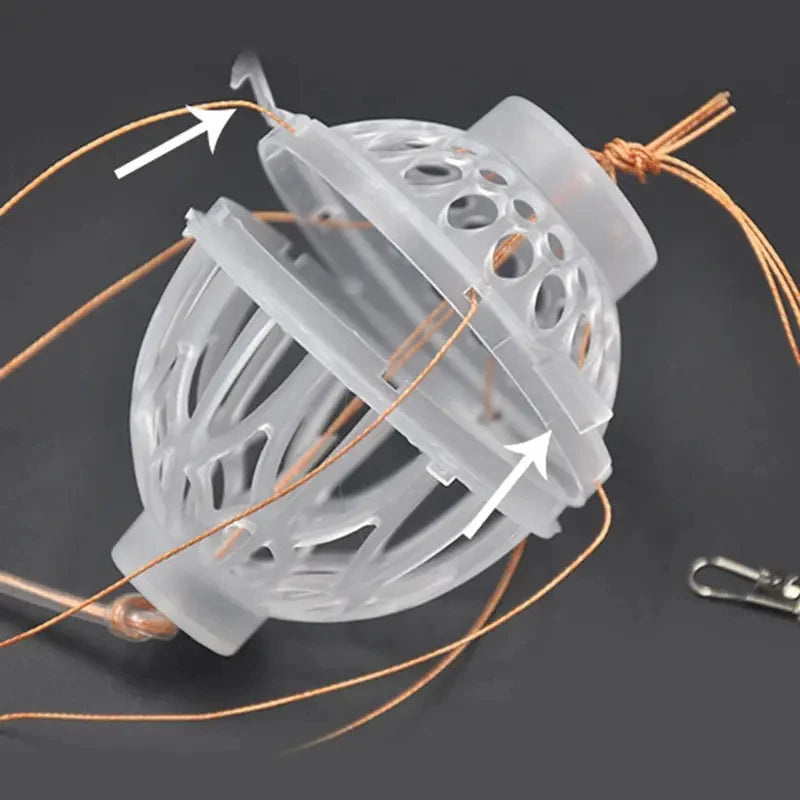 6/1PC Fishing Hooks Explosion Baits Cage Sea Box Hook Monsters With Six Strong Carbon Steel Plastics Carp Spherical Tackle Tools