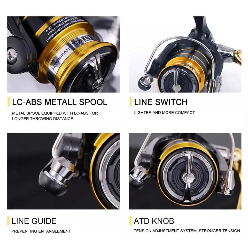 DAIWA Fishing Reel CROSSFIRE CS LT (Light&Tough) 1000-6000D-H Light Strong LC-ABS Metail Spool 4KG-12KG Ultraleve 185g-320g