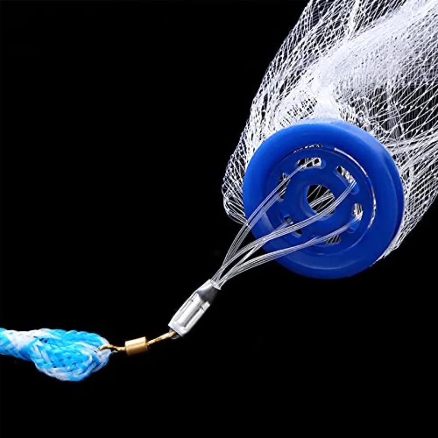 10/12/13.3/15ft Radius Large American Saltwater Fishing Cast Net for Bait Trap Fish Easy Throw Thicken Nylon Line w/Upgraded St