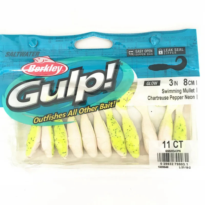 Berkley GULP Live Energy Soft Bait Tail Worm Minnow Tadpole Squid Larva Agive Simp Sandworm for Sea Fiing