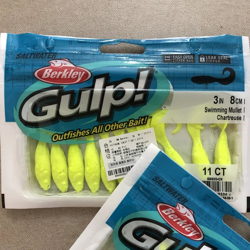 Berkley GULP Live Energy Soft Bait Tail Worm Minnow Tadpole Squid Larva Agive Simp Sandworm for Sea Fiing