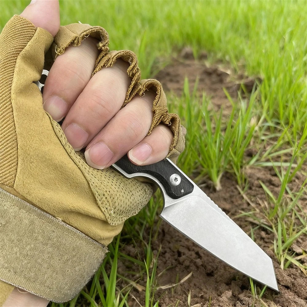 RMJ Fixed Blade Knife Micarta Mountain Climbing Trekking Barbecue Hunting Fishing Portable Self Defense Essential Equipment Tool