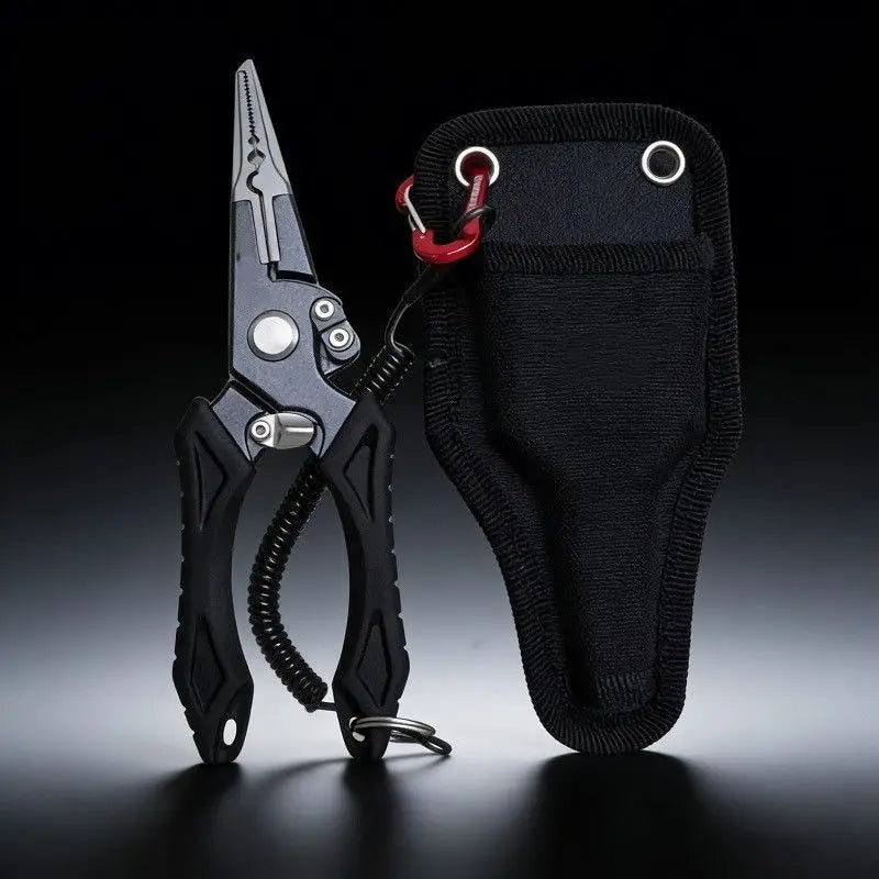Aluminum Alloy Self-Locking Lure Fishing Pliers Saltwater Freshwater Fishing Hook Remover Braid Line Cutter Split Ring Opener