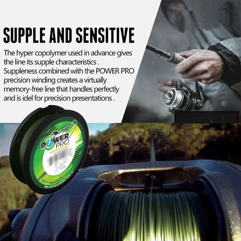 2019 POWER PRO Braided Fishing Line - Length:275m/300yds, Diameter:0.23mm-0.43mm,size:20-80lb Super PE braided line Fishing