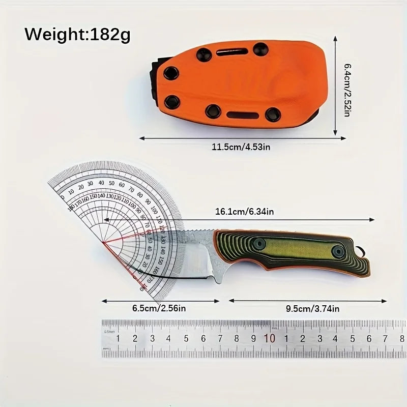 Outdoor Knife Tactical Hunting Knife G10 Handle Outdoor Self Defense Camping Hiking Survival Straight Knife with K Sheath