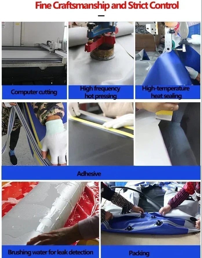 Multi-size Inflatable Boat with Electric Propeller Set for River Lakes Kayaking Drifting Fishing Boat with Air Deck Bottom Canoe