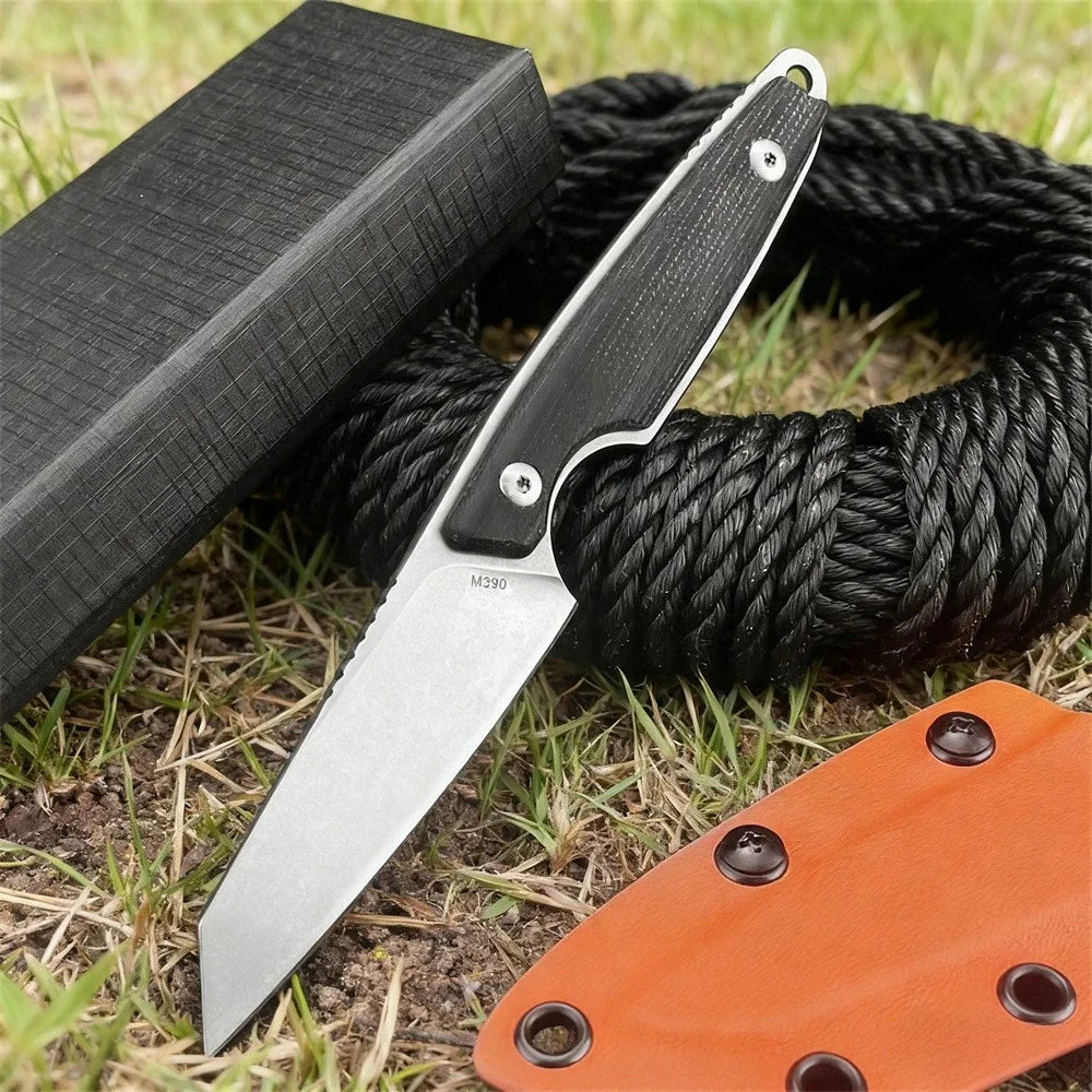RMJ Fixed Blade Knife Micarta Mountain Climbing Trekking Barbecue Hunting Fishing Portable Self Defense Essential Equipment Tool