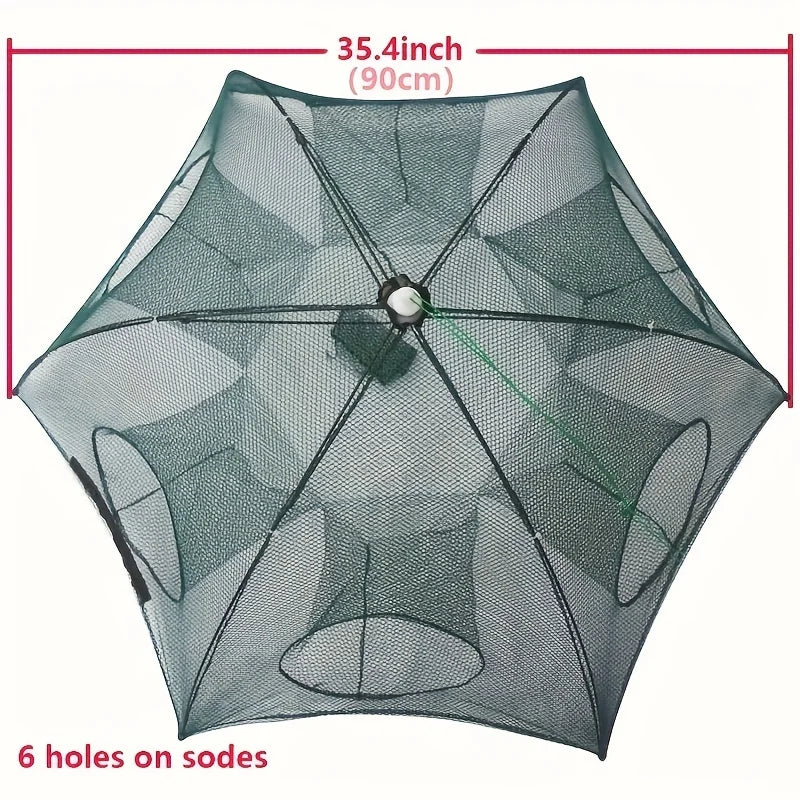1Pc Six-hole Hexagonal Portable Fishing Net Fishing Device-durable Fishing Tool for Lobster