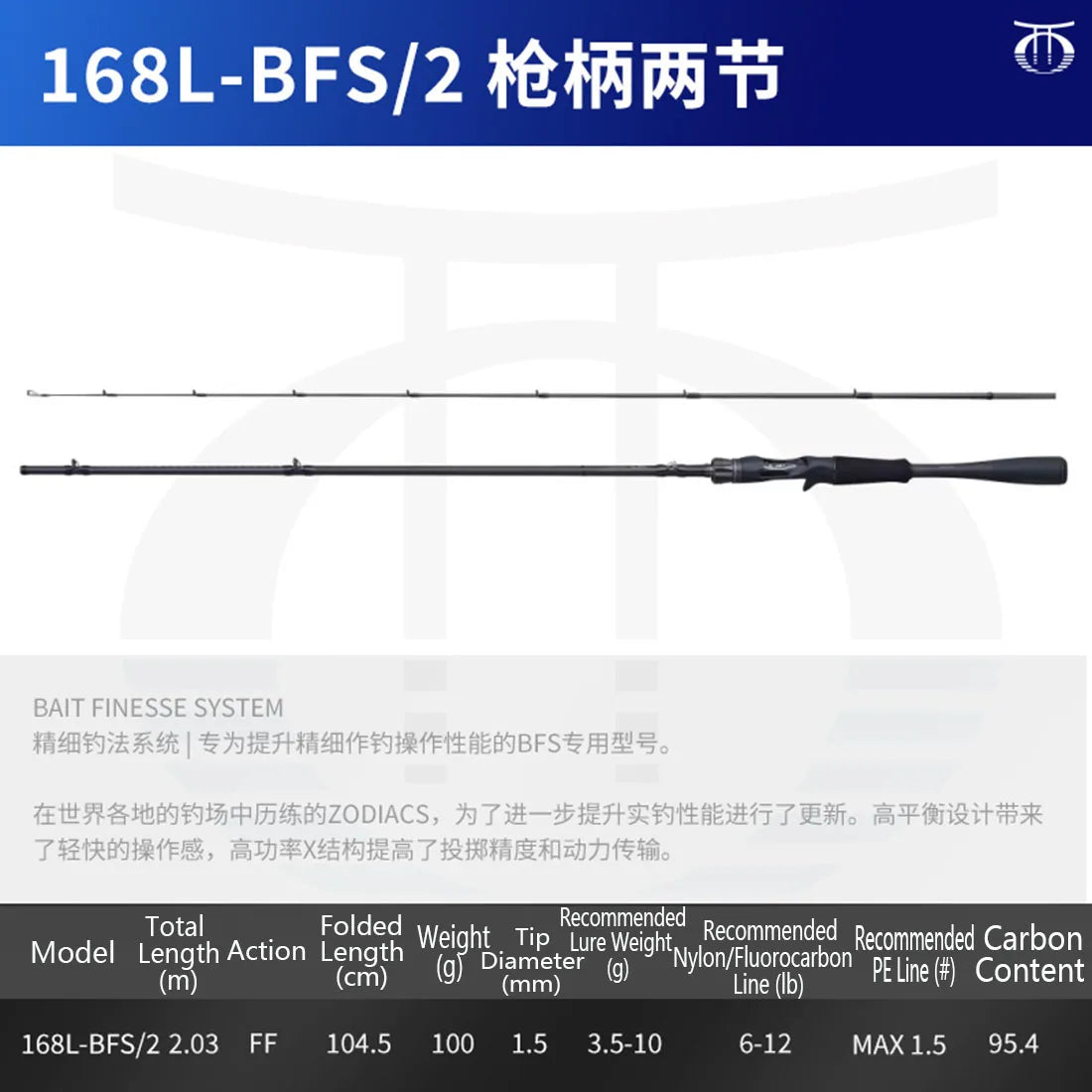 Shimano Zodias 2-Piece Fishing Rod Carbon Fiber Spinning Casting Rod Hi-Power Lightweight Sensitive Bass Fishing Lure Rod