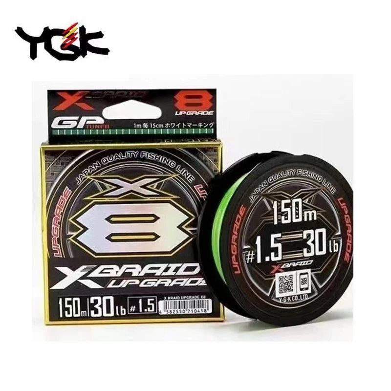 Origianl YGK X BRAID X8 Upgrade Braid Fishing Line Super Strong 8 Strands Multifilament PE Line 150M 200M Lure High Stength