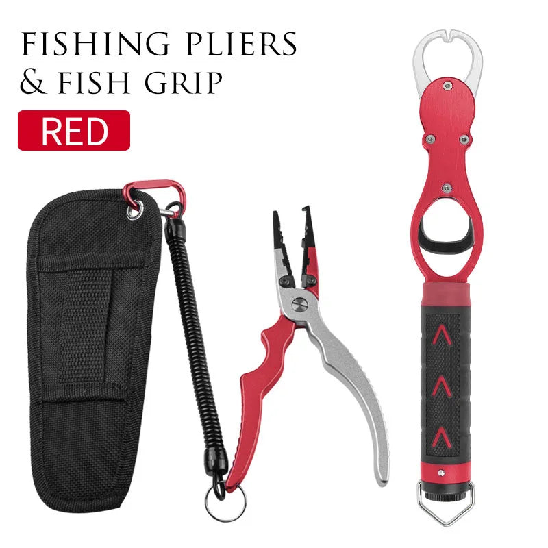 LINNHUE Best Aluminum Alloy Fishing Pliers Grip Fishing Tackle Hook Recover Cutter Line Split Ring Fishing Tool Accessories