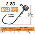 ZUKIBO 5PCS Tungsten Steel Welding Ned Jig Hook Kits High Quality Jig Heads for Soft Worm T Tail Fishing Lure,Fishing Hooks