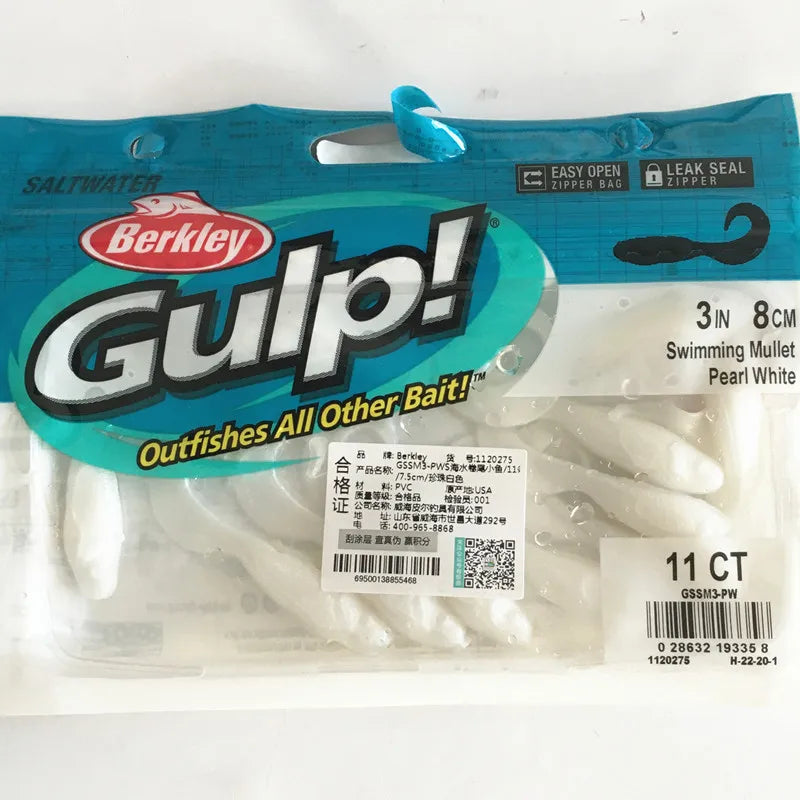 Berkley GULP Live Energy Soft Bait Tail Worm Minnow Tadpole Squid Larva Agive Simp Sandworm for Sea Fiing