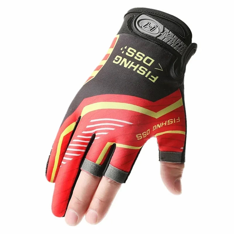 High Quality Fishing Gloves for Men Summer Fishing Road Sub Sunscreen and Anti Slip Ice Silk Breathable Thin Three Finger Gloves
