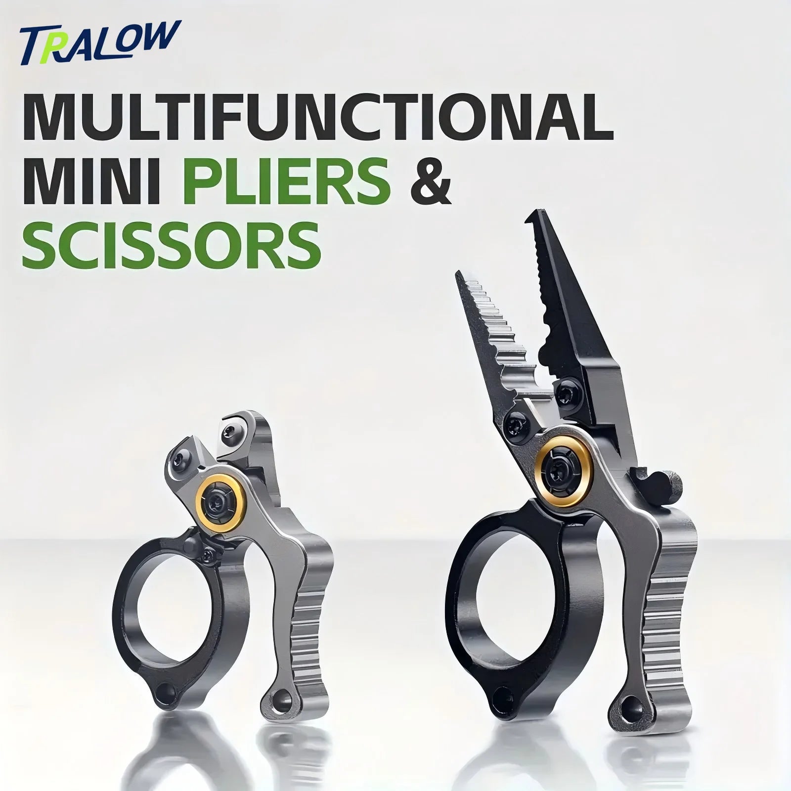 TRALOW Multifunctional Mini Pliers Scissors Aluminum Strap Locking Line Cutter Hook Disassembly Open Loop Portable Fishing Tool