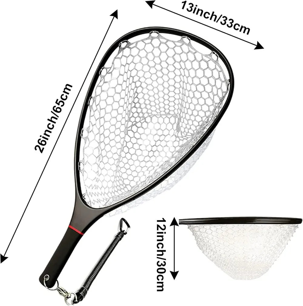Lightweight Carbon Fiber Floating Fishing Net with Clear Rubber for Trout Catch & Release