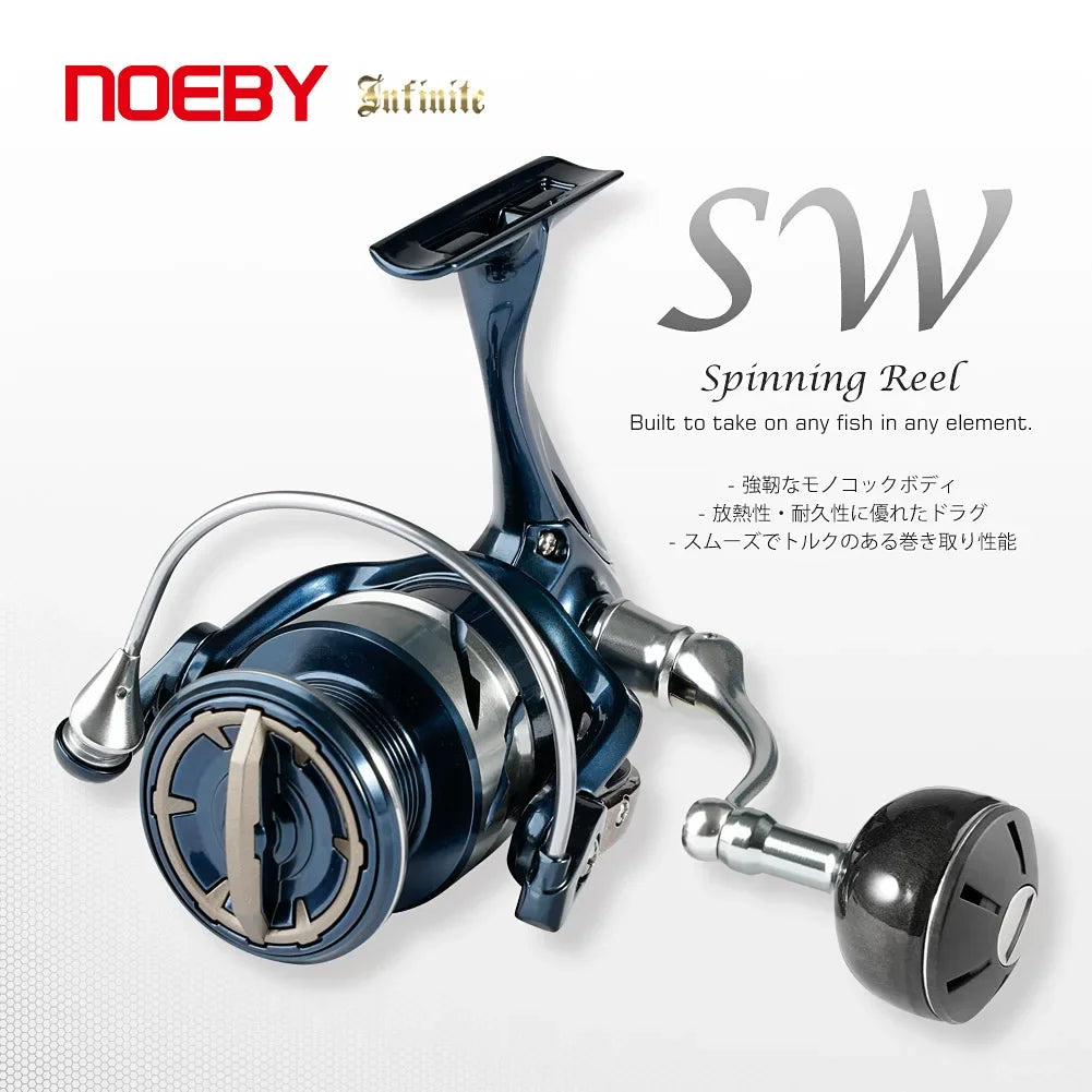 Noeby INFINITE Spinning Fishing Reel 2500 3000 4000 5000 8000 10000 Series Saltwater 45lb Drag Aluminum Spinning Fishing Reels