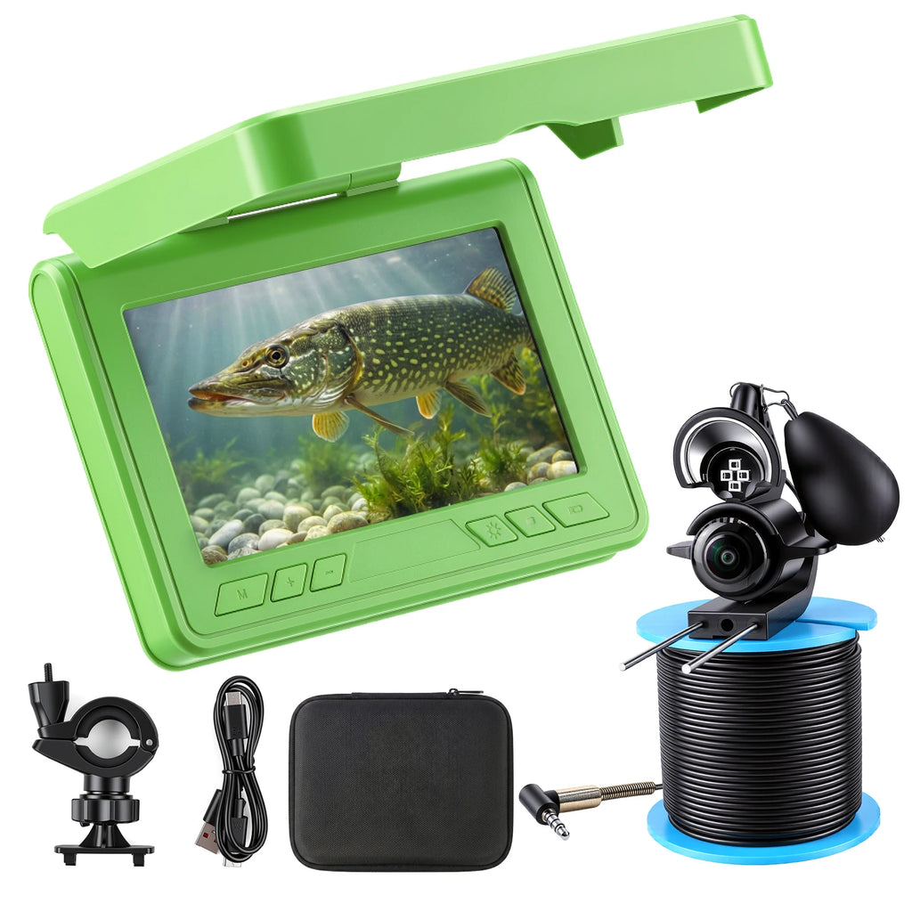 Portable Underwater Visual Fish Finder 4.3" LCD Monitor HD Fishing Camera IP68 Waterproof with IR Night Vision for Ice/Boat/Rive