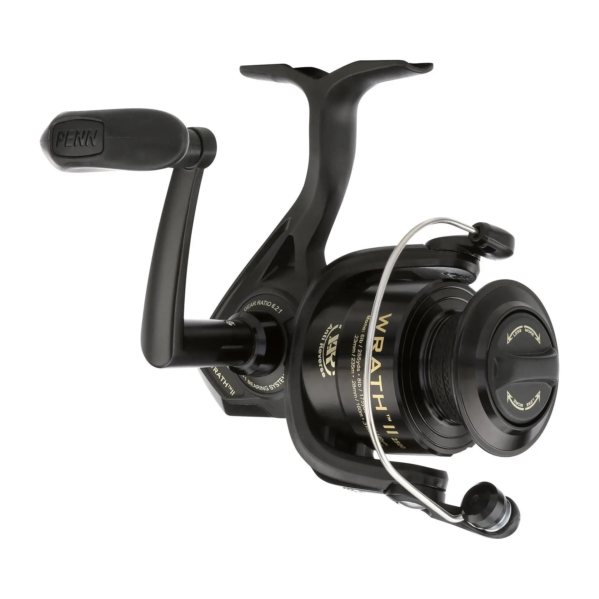 PENN WRATH II Spinning Reel 2500-8000 Lightweight corrosion resistant body 3 Ball Bearings