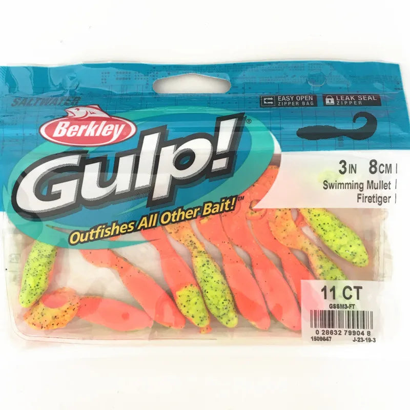 Berkley GULP Live Energy Soft Bait Tail Worm Minnow Tadpole Squid Larva Agive Simp Sandworm for Sea Fiing