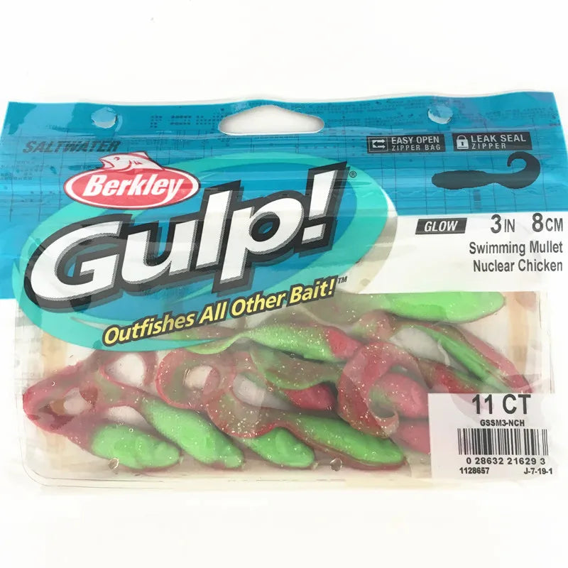 Berkley GULP Live Energy Soft Bait Tail Worm Minnow Tadpole Squid Larva Agive Simp Sandworm for Sea Fiing