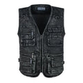 Men's Denim Multi-Pockets Leisure Work Fishing Outerwear Vest