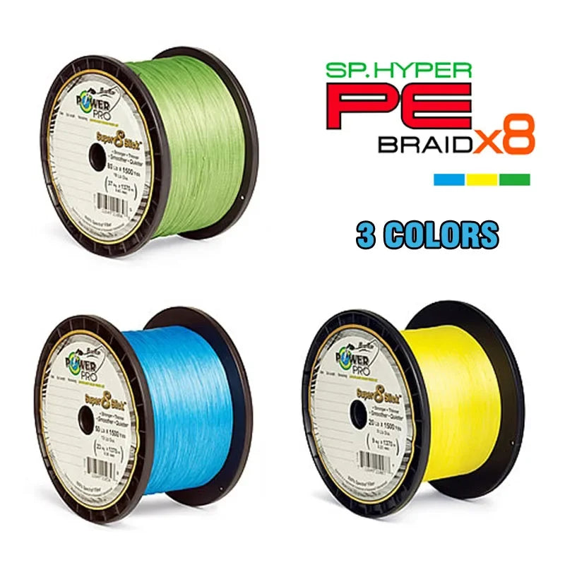 Saltwater Fishing POWER Pr0 braided PE Fishing Line 8 Slisk line Pro Super  Power USA 1500 yds PE 8 braided Fishing Line