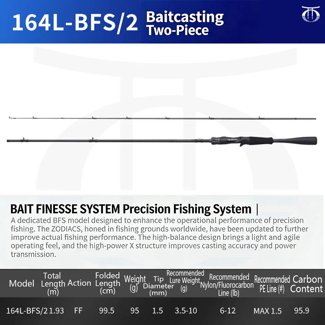 Shimano Zodias 2-Piece Fishing Rod Carbon Fiber Spinning Casting Rod Hi-Power Lightweight Sensitive Bass Fishing Lure Rod
