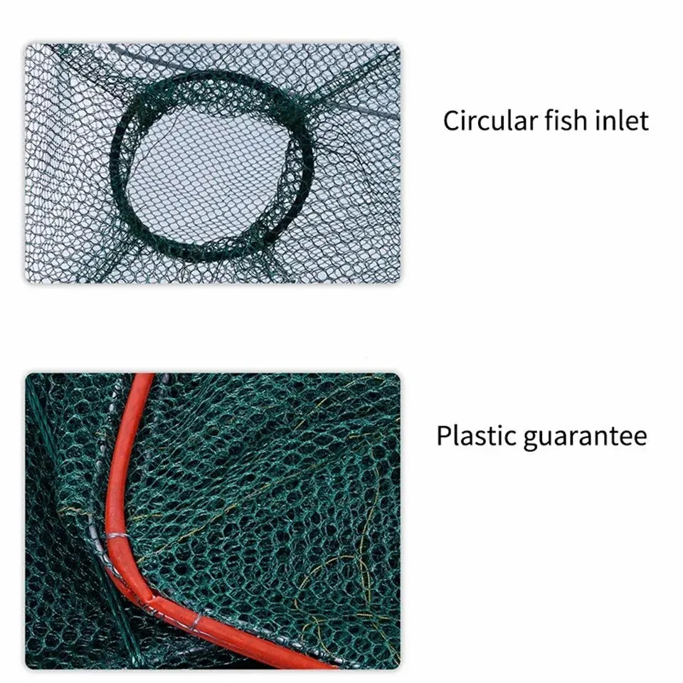 Collapsible Cast Net Fish Cage 1pc Nylon Mesh Fine Trap For Crab Shrimp And Crayfish Fishing Tackle For Outdoor Enthusiasts
