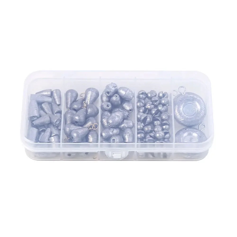 81PCS Removable Fishing Sinkers Weights Kit Fishing Flipping Weights Line Sinkers Hook Connector for Bass Fishing Tackle