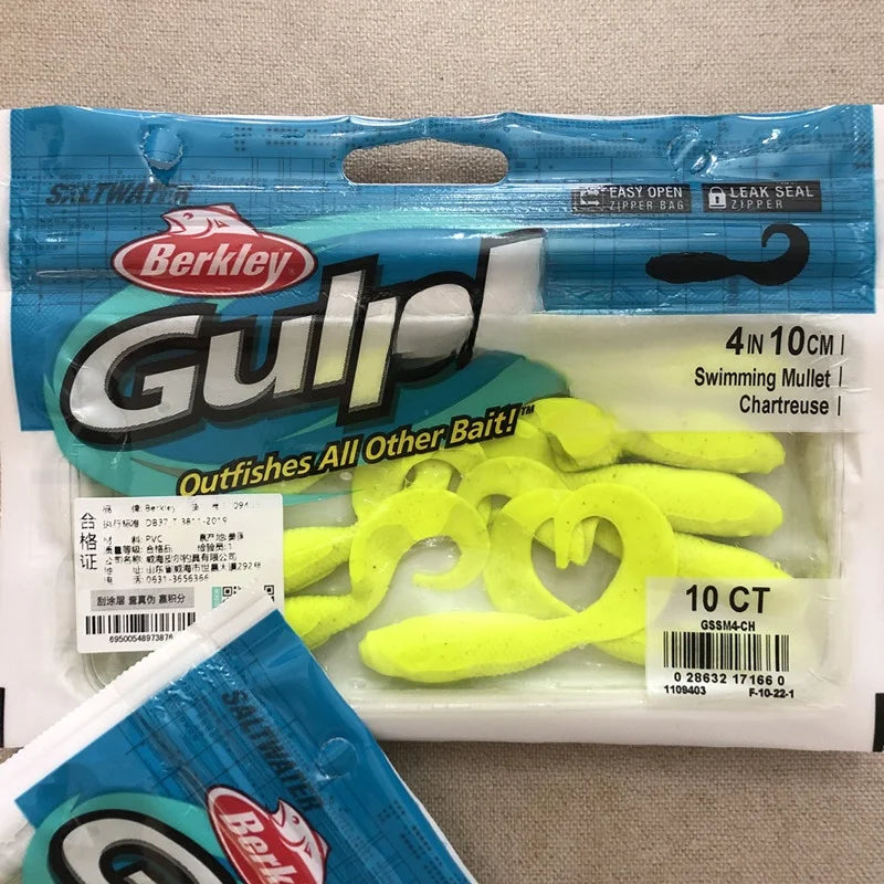 Berkley GULP Live Energy Soft Bait Tail Worm Minnow Tadpole Squid Larva Agive Simp Sandworm for Sea Fiing