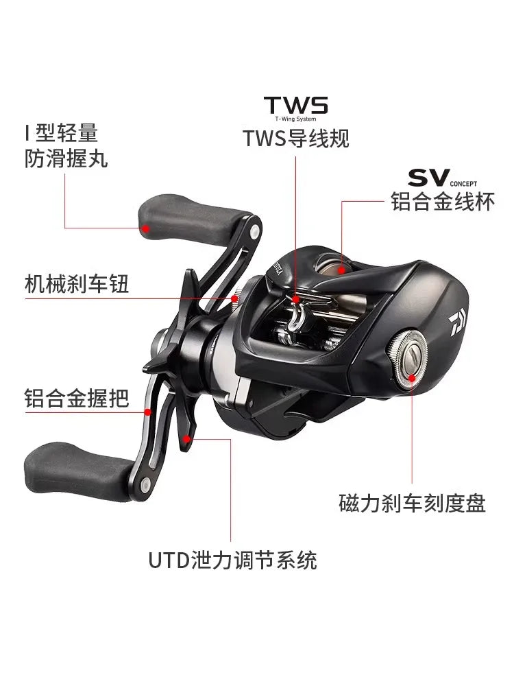 2024 NEW DAIWA TATULA TW100 Fishing Reel Baitcast Reel 7+1BB Drag 5KG TW 100