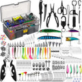 Fishing Lures Kit with Tackle Box, Pliers, Fish Gripper, Saltwater Freshwater Gear Set for Bass Trout, Hooks Weights Bobbers Ri