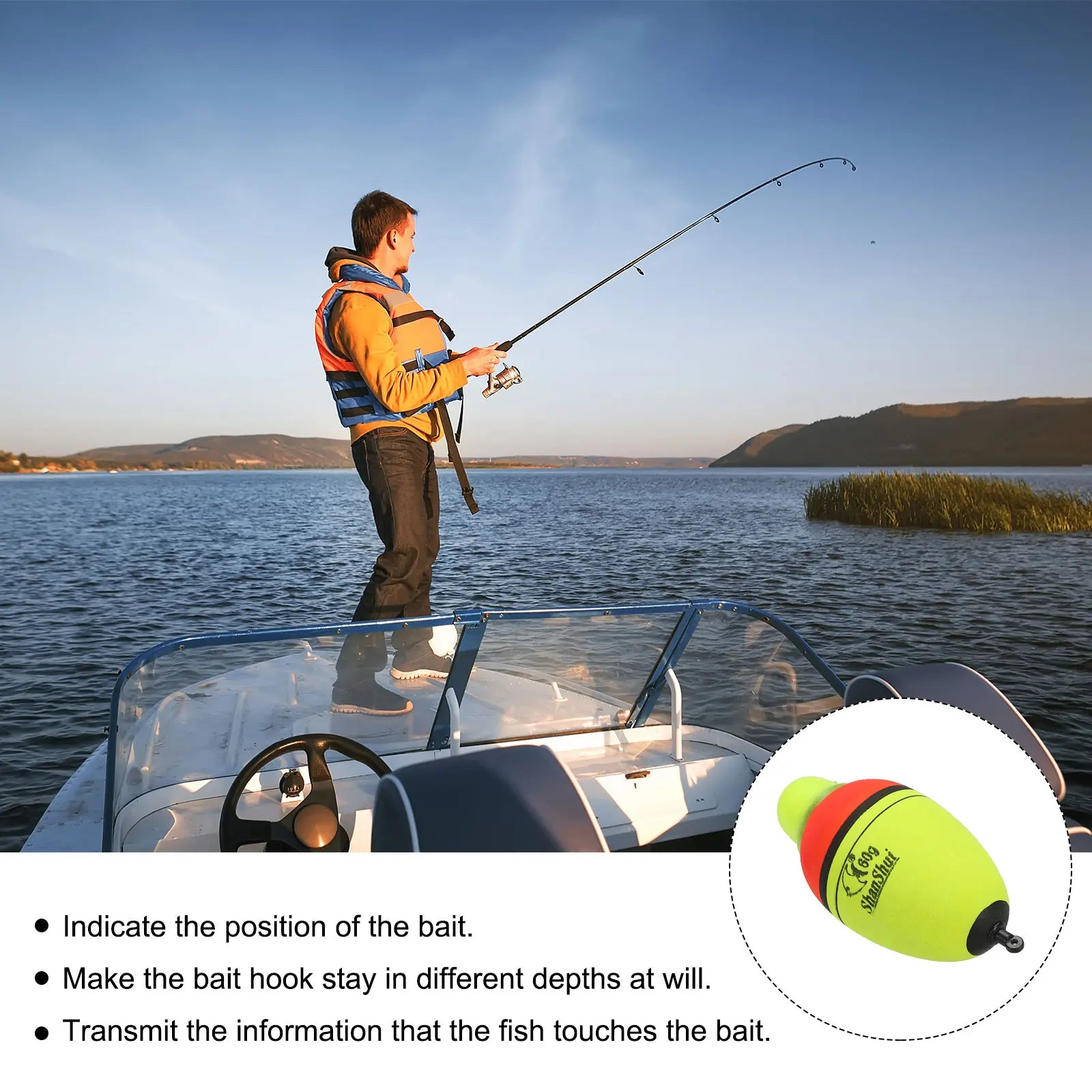 1oz 2.1oz 3.5oz Lighted Fishing Slip Bobbers, 1 Pack EVA Green Red LED Light Up Fishing Float for Night Fishing, Yellow