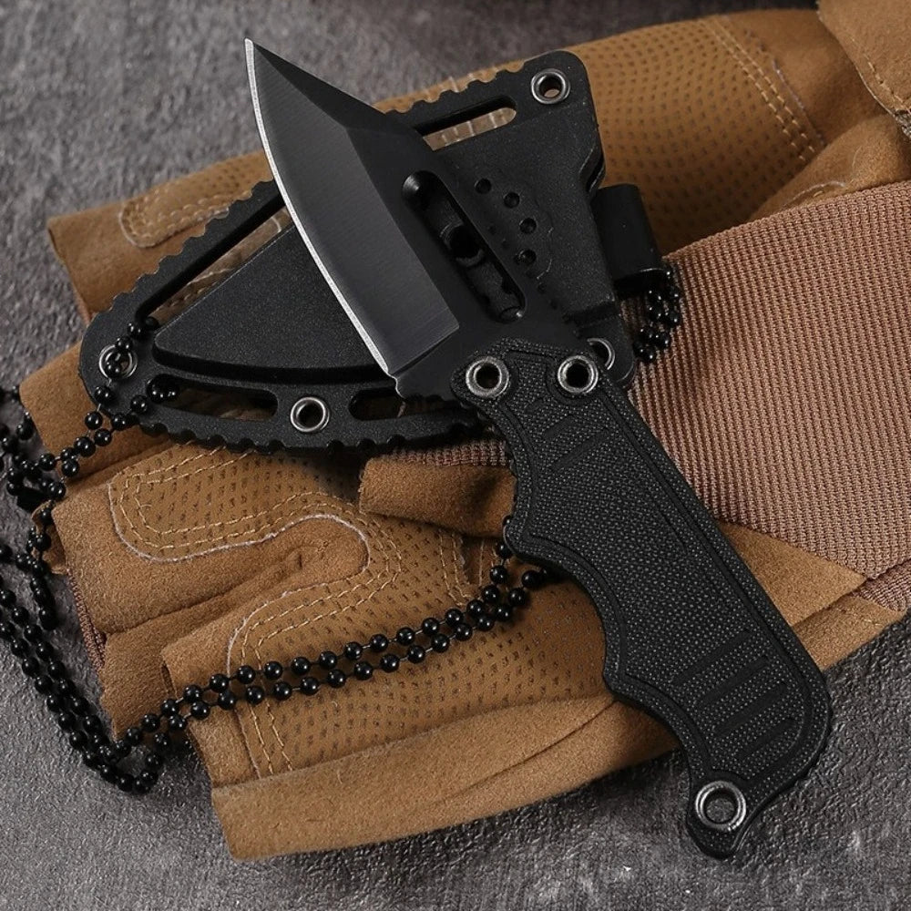 Knife for Men Lightweight Portable Mini Necklace Knife Straight Knife Camping Outdoor Fishing Multi-purpose Tools with K Sheath