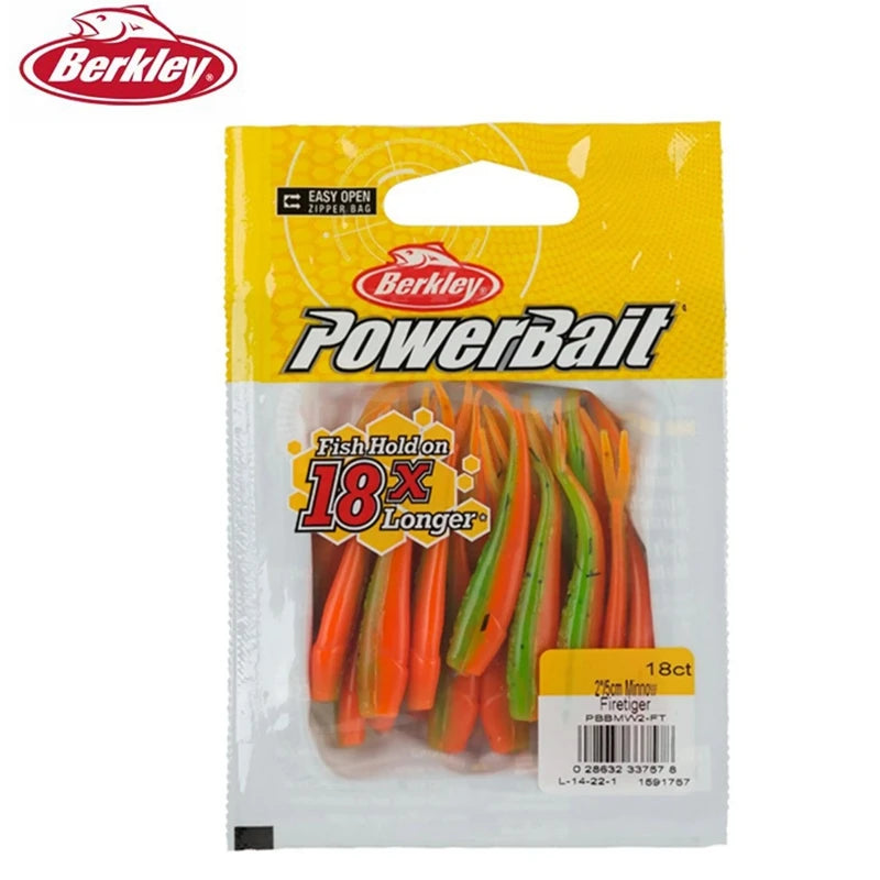 Original NEW Berkley Power Bait Small fish shaped soft bait 18 times the fragrance 5cm/2in 18pcs Trout bait Black fish bait